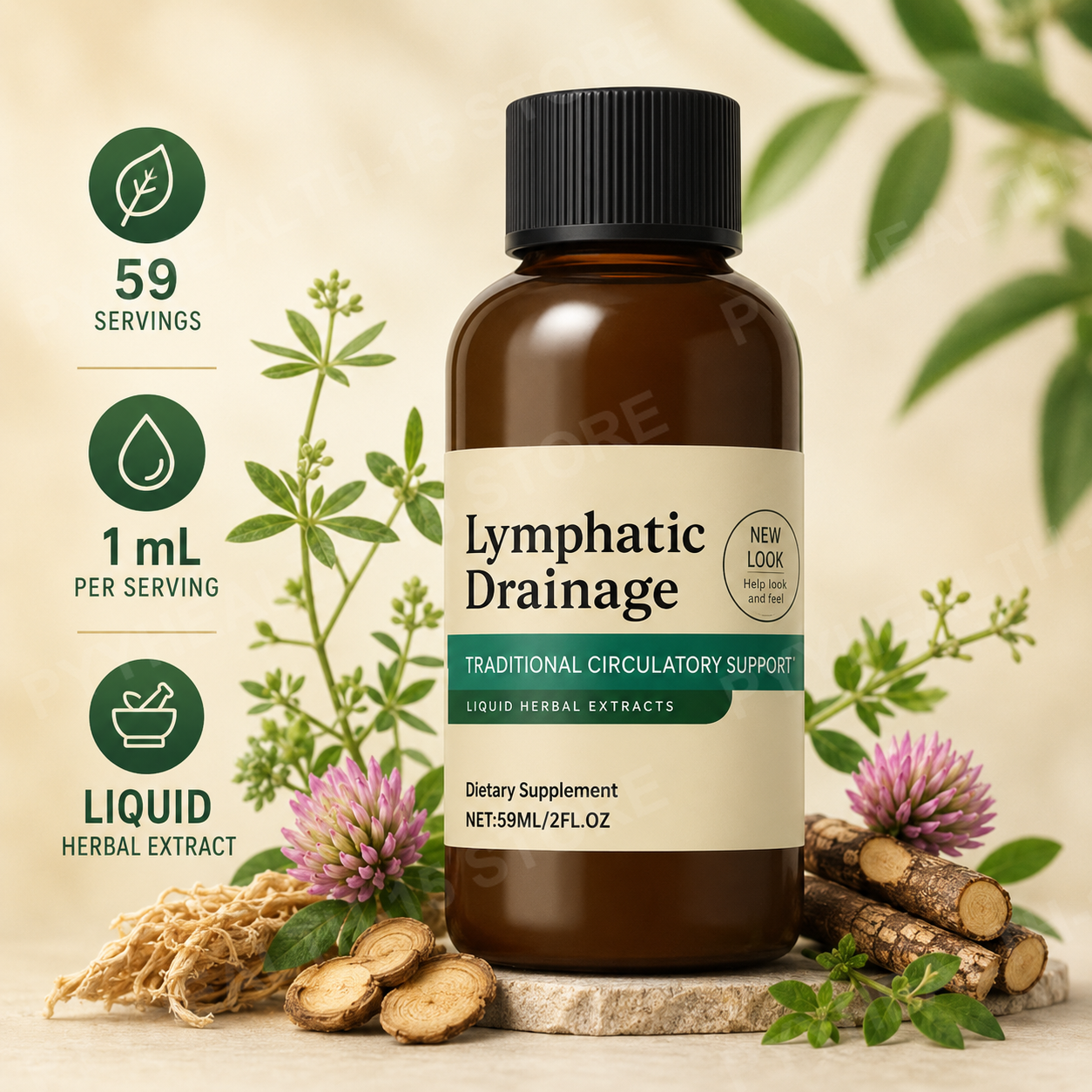 Herbal Wellness Formula - Herbal Extract Drops with Cleavers Red