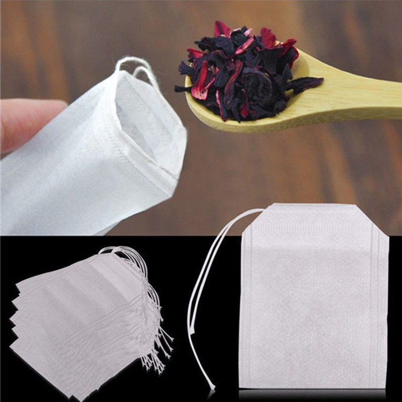 100Pcs Disposable Teabags Non- - Herbal Wellness Products avaliação e preço