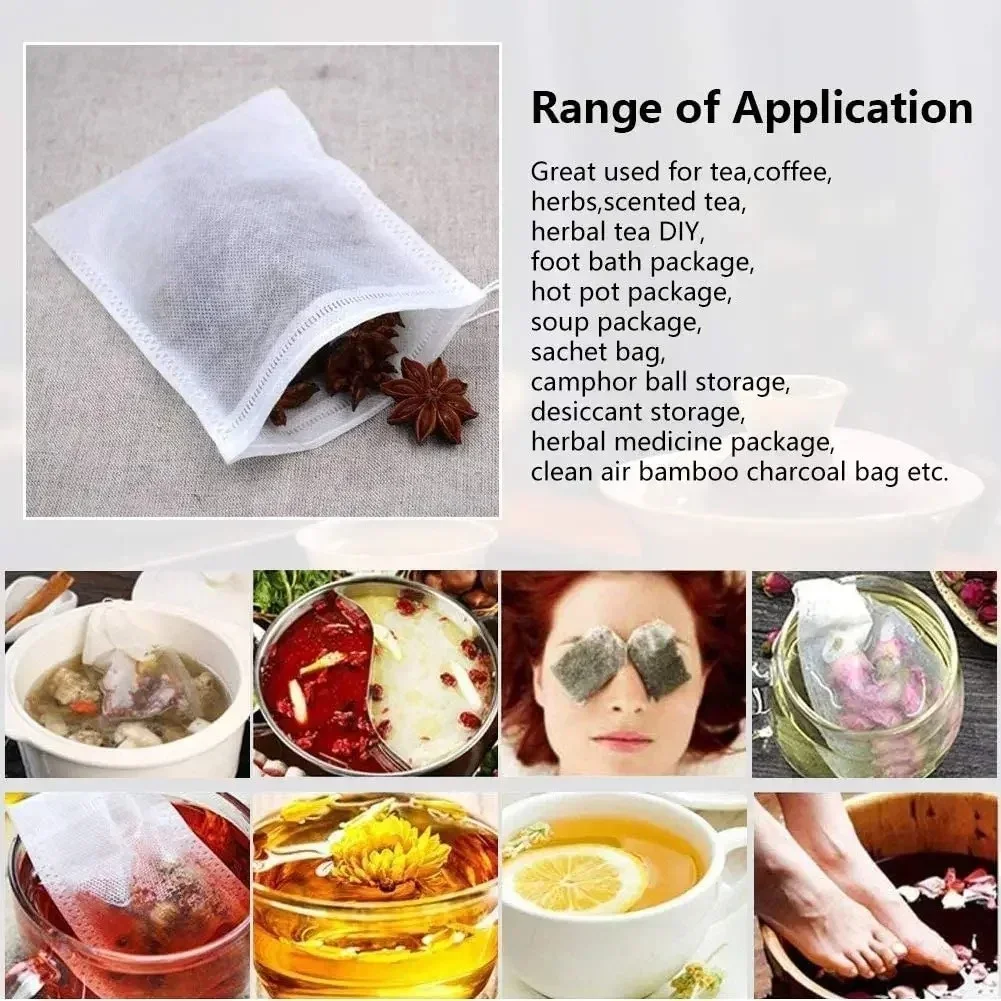 1000-100Pcs Disposable Teabags - Herbal Wellness Products avaliação e preço