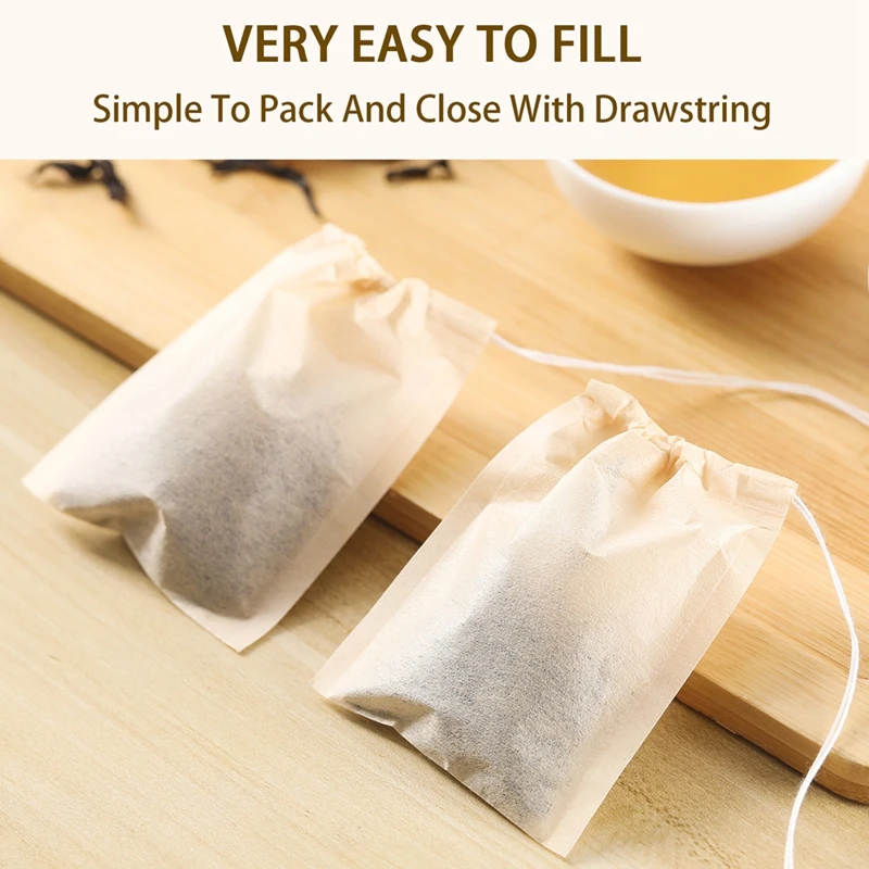 100Pcs Teabags with Drawstring - Herbal Wellness Products avaliação e preço