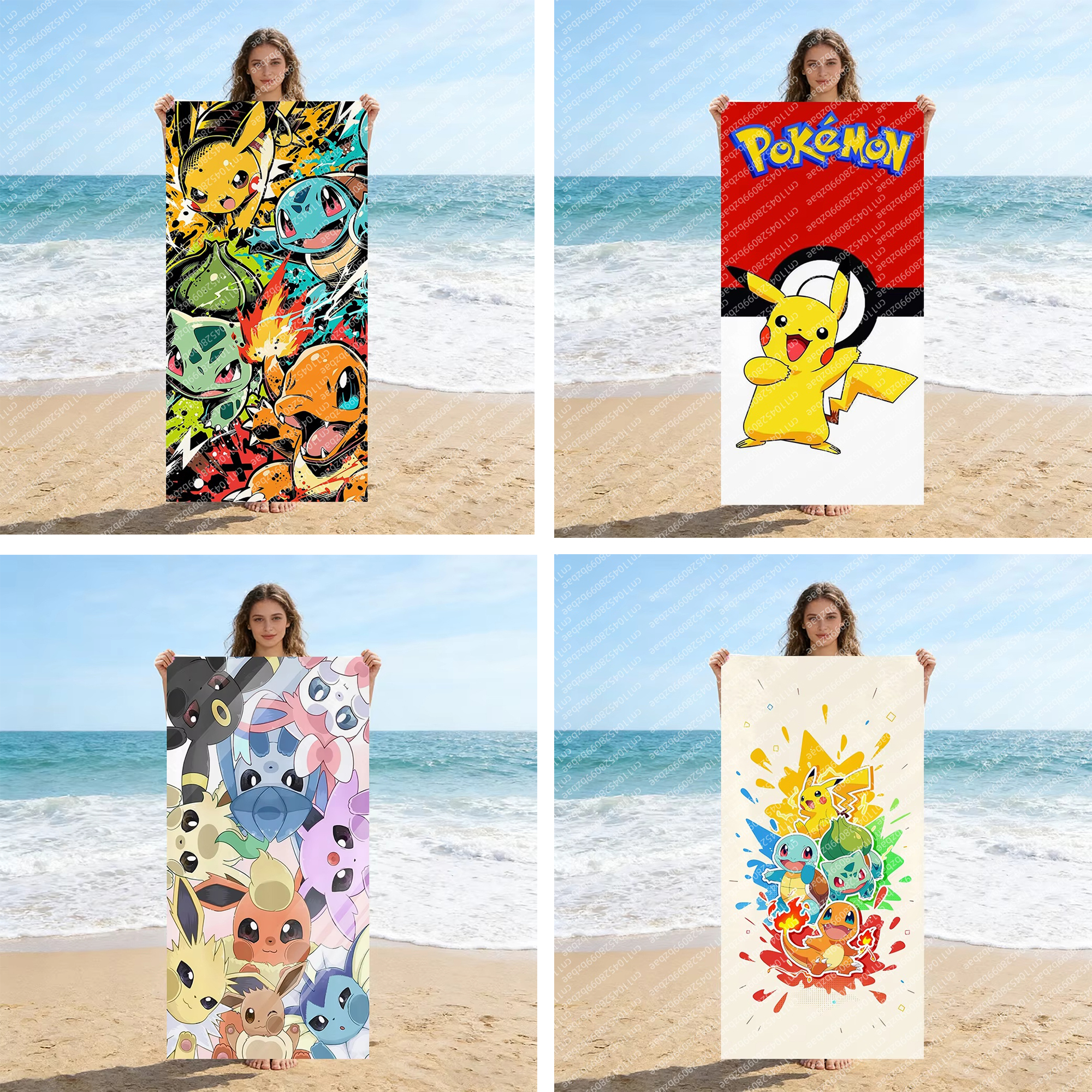 Cute Pokemon Beach Towel Quick - Herbal Yoga avaliação e preço
