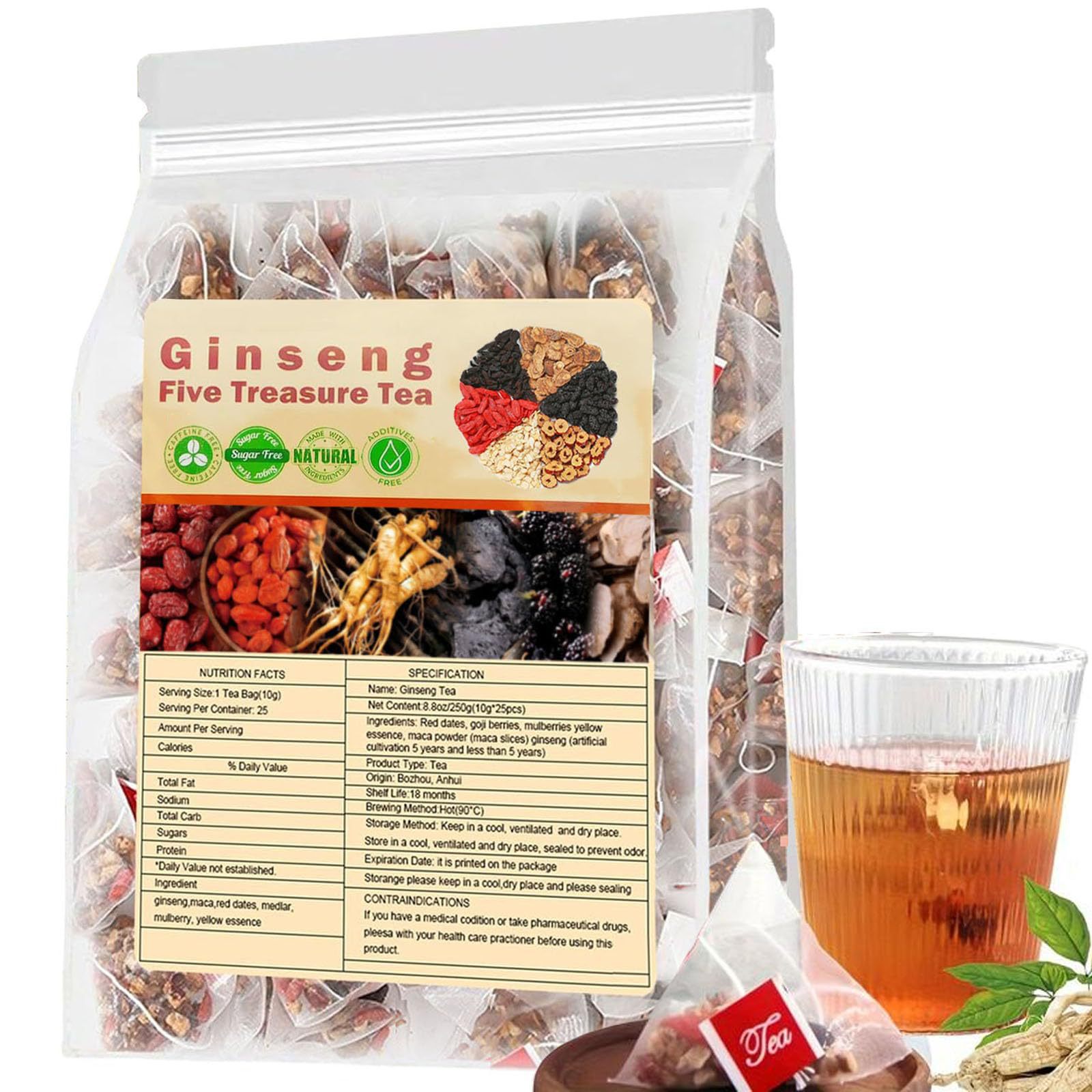 Ginseng Five Treasures Tea Kid - Herbal Wellness Products avaliação e preço