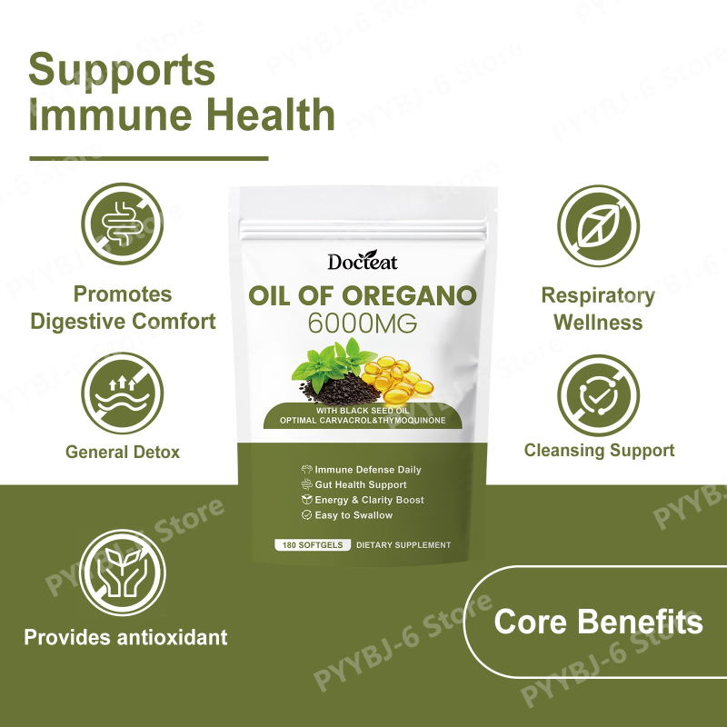Oregano Oil Softgels with Blac - Herbal Wellness Formula avaliação e preço