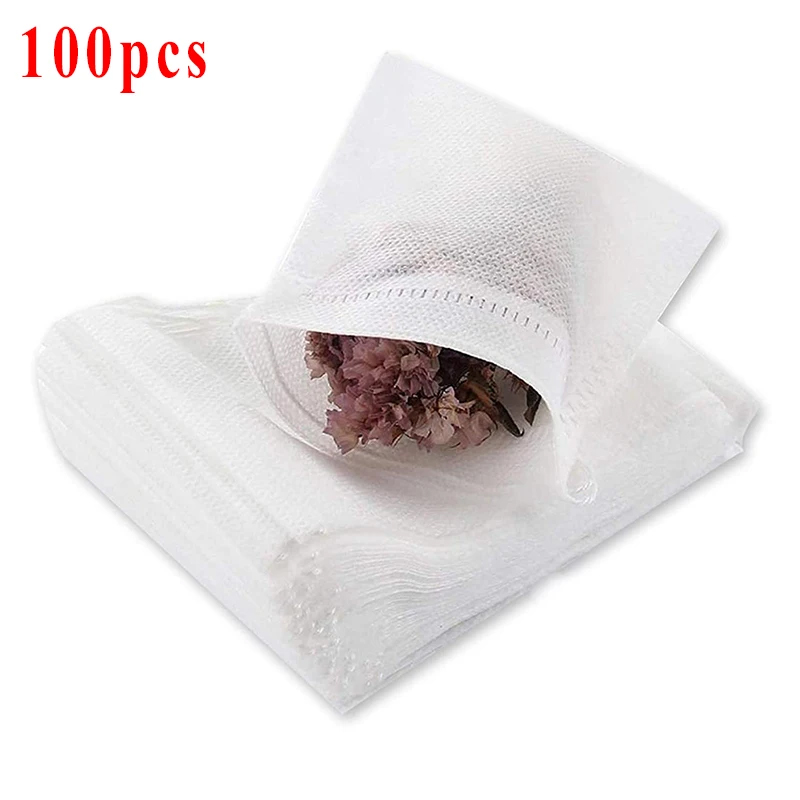 100pcs Disposable Teabags Non- - Herbal Wellness Products avaliação e preço