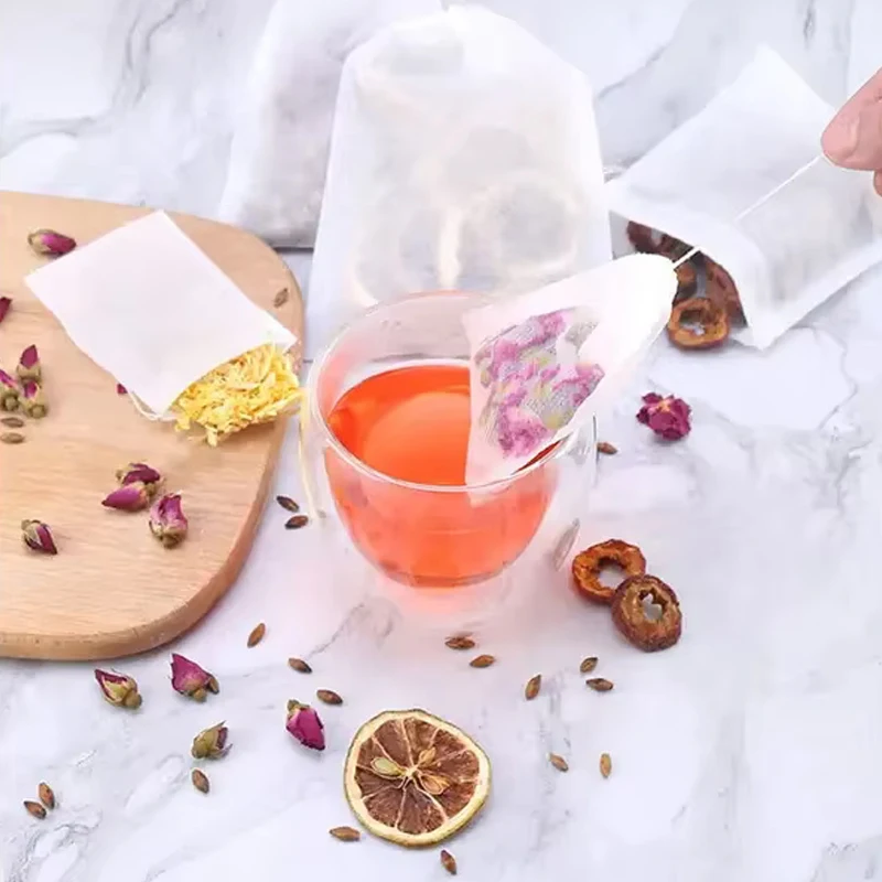 100pcs Disposable Teabags Non- - Herbal Wellness Products avaliação e preço