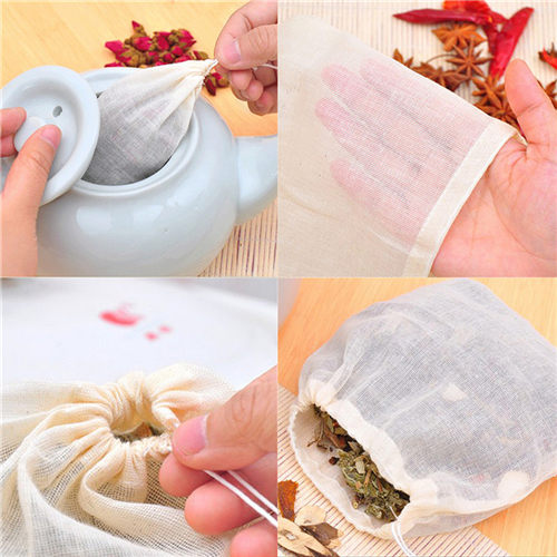 1pc/10Pcs Cotton Tea Bags Musl - Herbal Wellness Products avaliação e preço