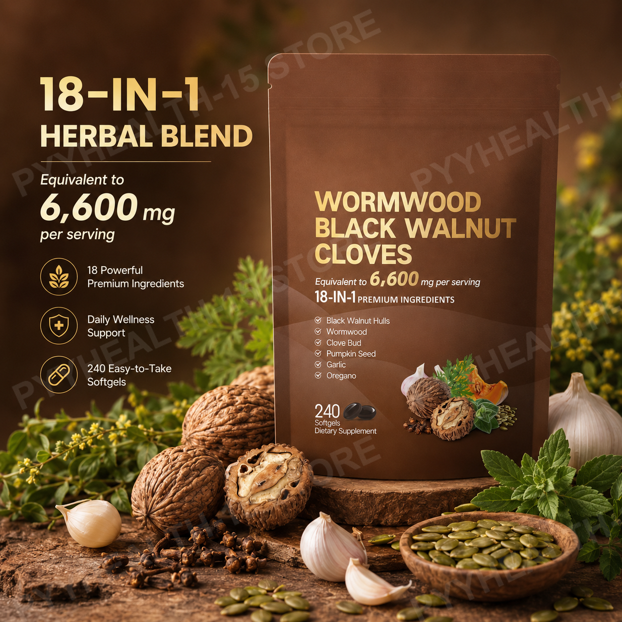 18-in-1 Wormwood Black Walnut  - Herbal Wellness In avaliação e preço